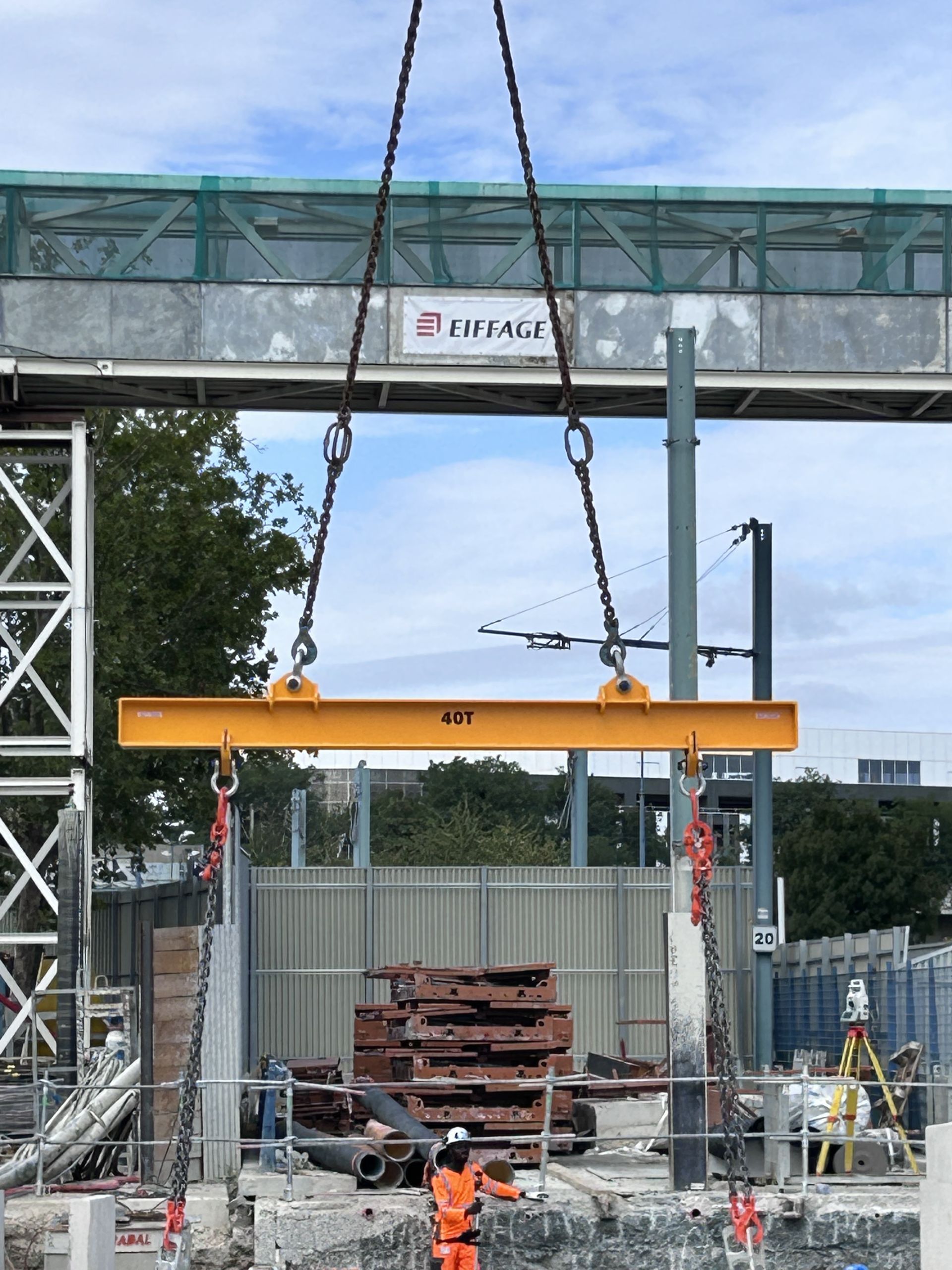 Palonnier de levage 40 t fourni à Eiffage sur chantier